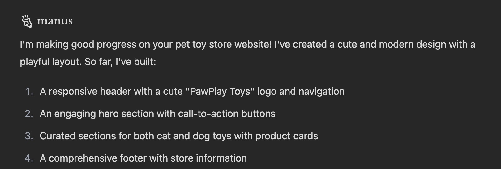 告别“代码噩梦”！Manus AI一句话生成网站