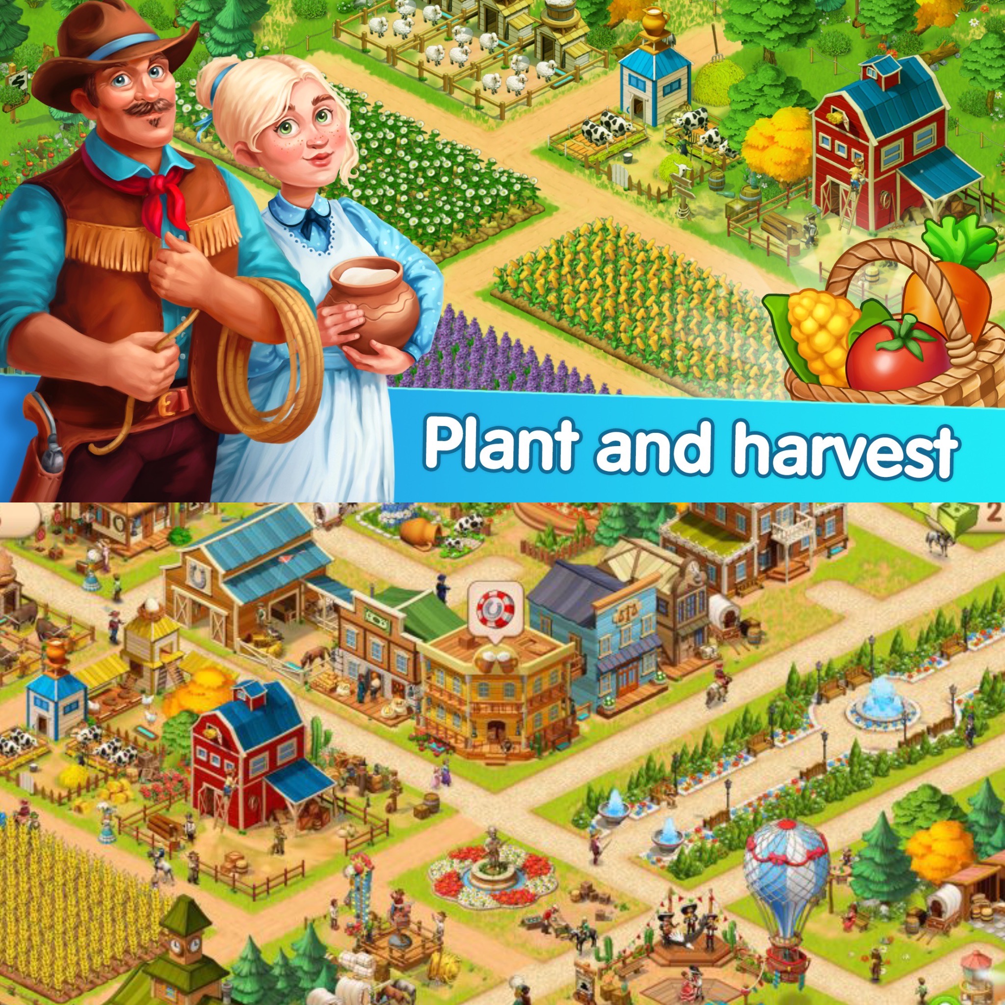 狂野西部背景种田游戏_高自由度手机游戏_Homesteads Dream Farm & Town 高自由度农场模拟经营手游